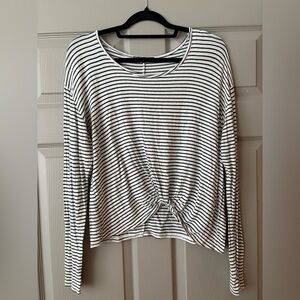 Striped Black and White Women's Top